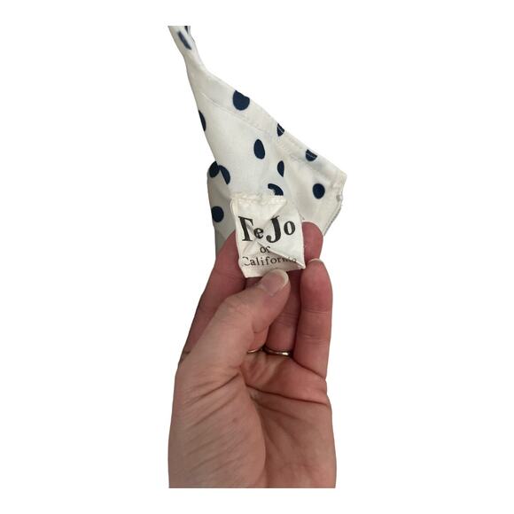 Vintage 1970s Red White and Blue A-Line Polka Dot Scarf Dress Size XS / Small - Picture 7 of 10